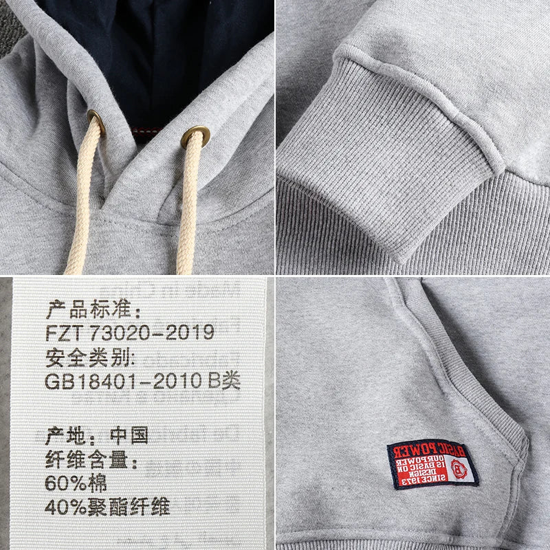 2024 Autumn And Winter New Basic Sweatshirts Men's Soild Color Hoodies High Quality Pullover Fashion Washed Casual Sportwear