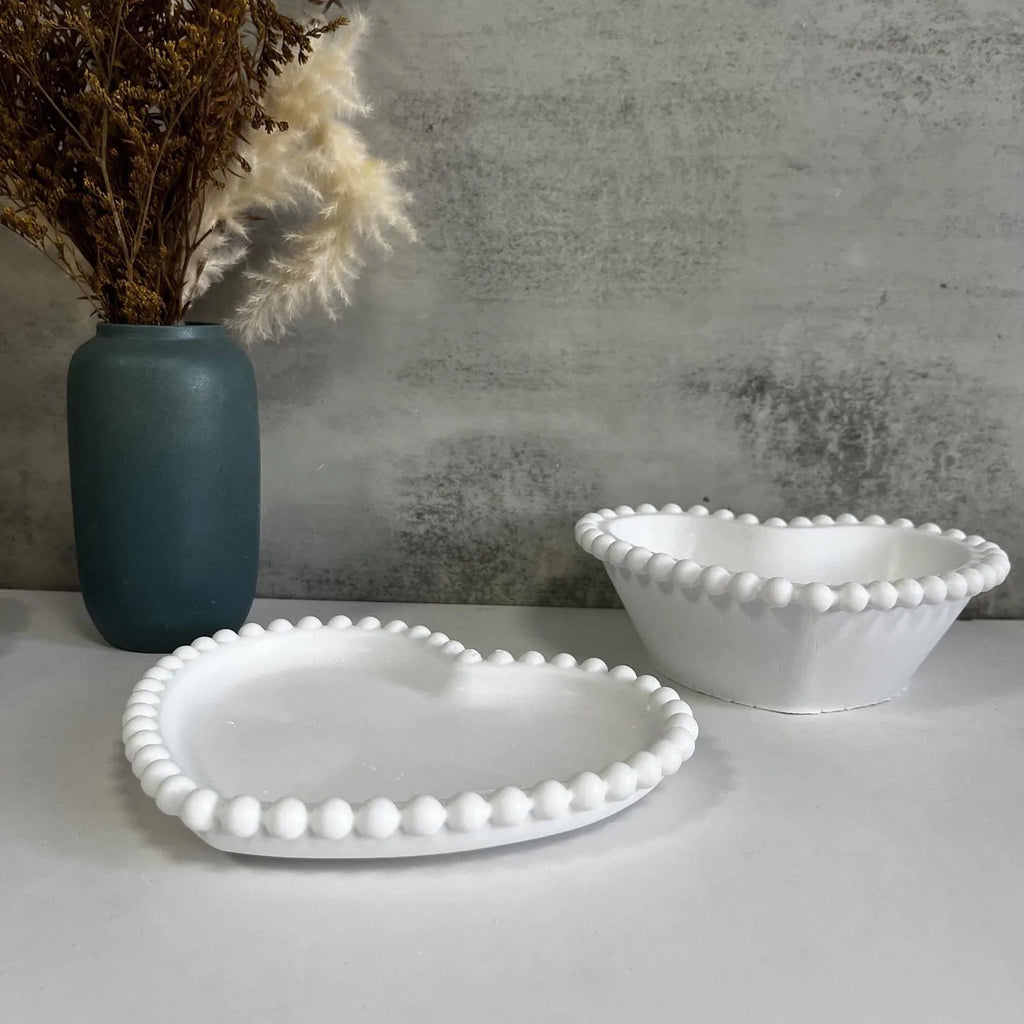 Silicone Mold for Heart-Shaped Polka Dot Plates,Heart-Shaped Candle Holders,Resin Casting Molds; Ideal for Valentine's Day Gifts