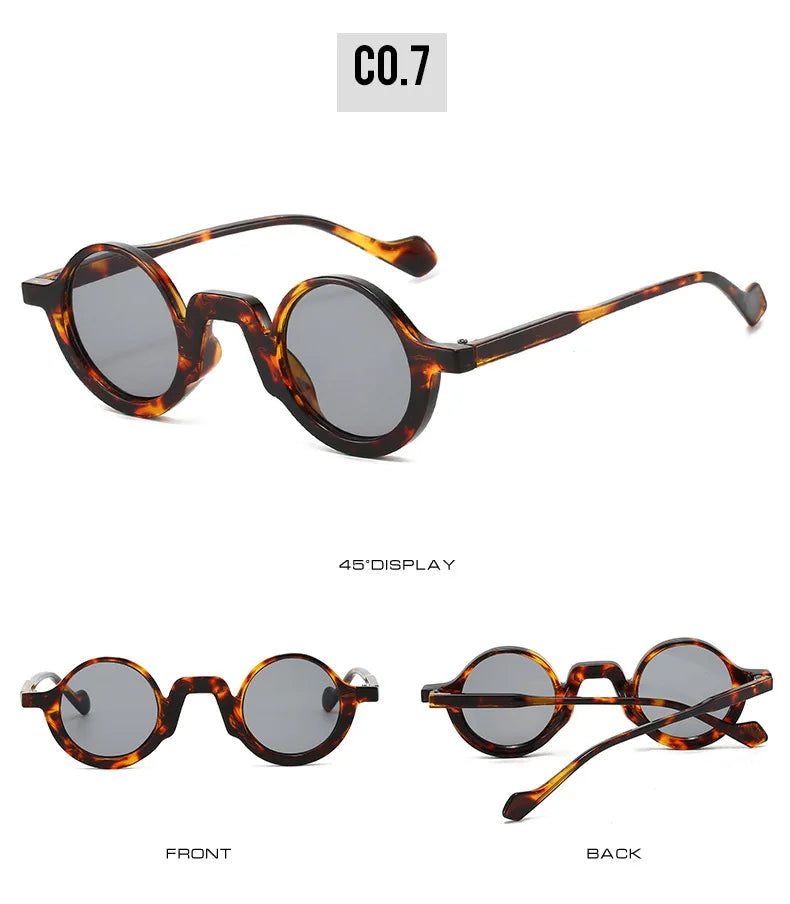 European and American New Retro Round Small-Frame Glasses with a High-End Feel, Unisex Sun Protection and Anti-Uv Sunglasses