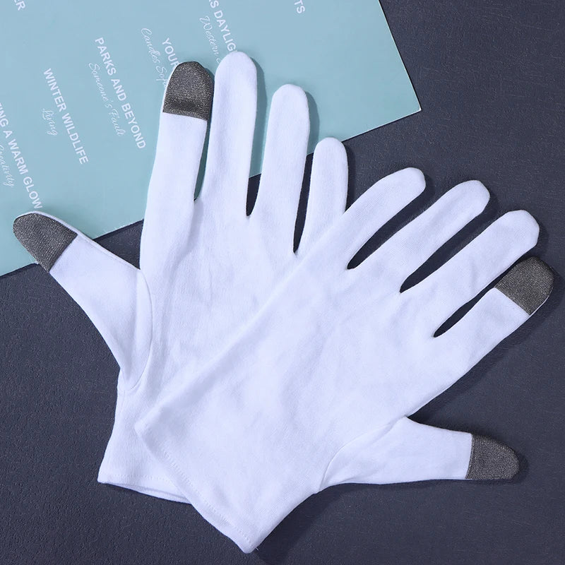 Soft Cotton Moisturizing Gloves For Dry Cracked Hands Bedtime Spa Treatment Lotion Locking Exfoliating