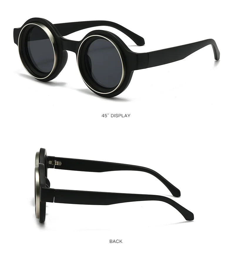Men Sunglasses Fashion Retro Round Sun Glasses Classic Trendy Circular Outdoor Photography Accessory Eyewear UV400 Eyeglasses
