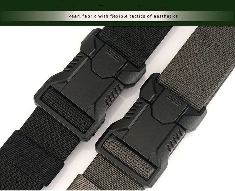 1pc Lightweight Tactical Quick-Release Buckle Belt Workwear Wear-resistant Outdoor Commuting Military Training Pants Belt