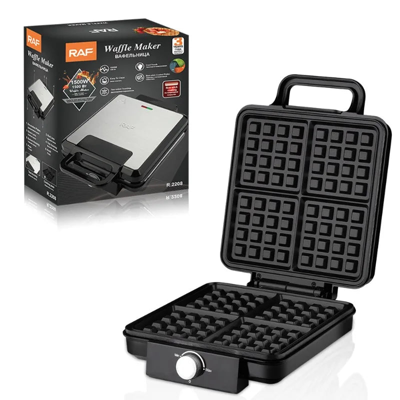 Mini Automatic 1200W 4-Slice Dual Zone Non-Stick Eco-Friendly Belgian Waffle  Machine for  Use W002