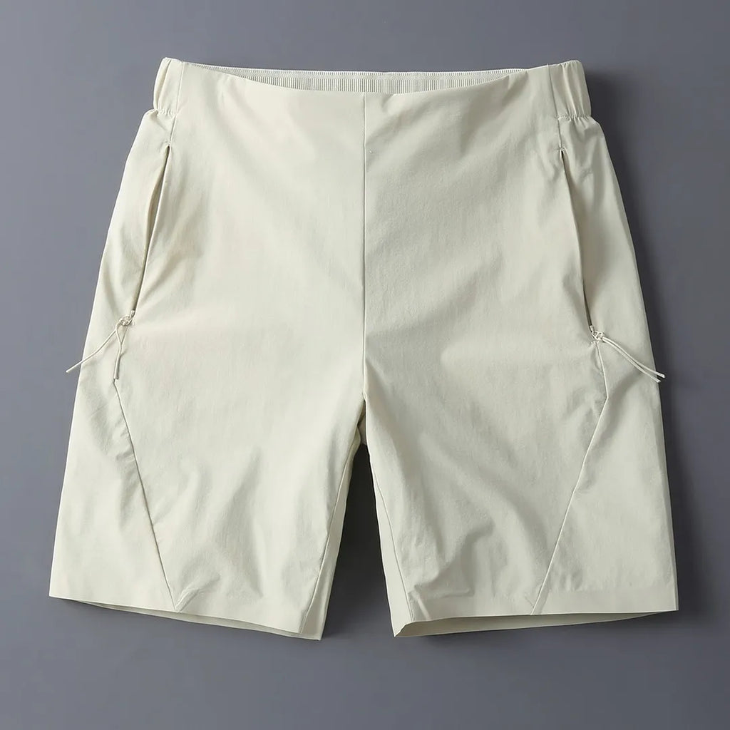Men Ice Silk Stretch Casual Shorts New Thin Slim Sports Five Inch Pants Quick Dry Breathable Mid Shorts