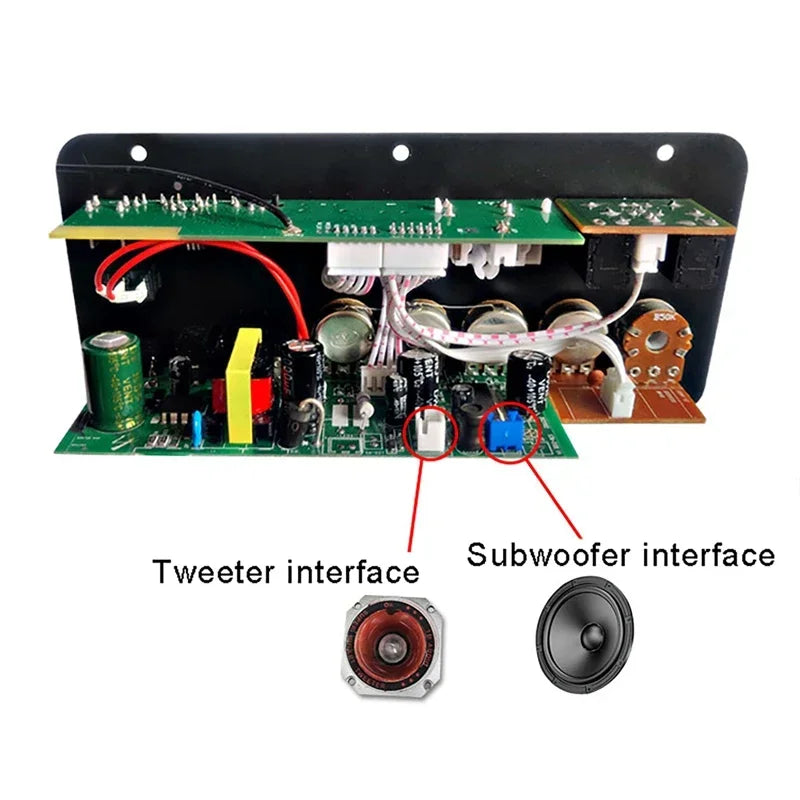 Subwoofer Amplifier Board 100W with Optical Audio Bluetooth AMP USB FM Radio TF Player DIY Audio Sub Woofer for 4-8 Ohms Speaker