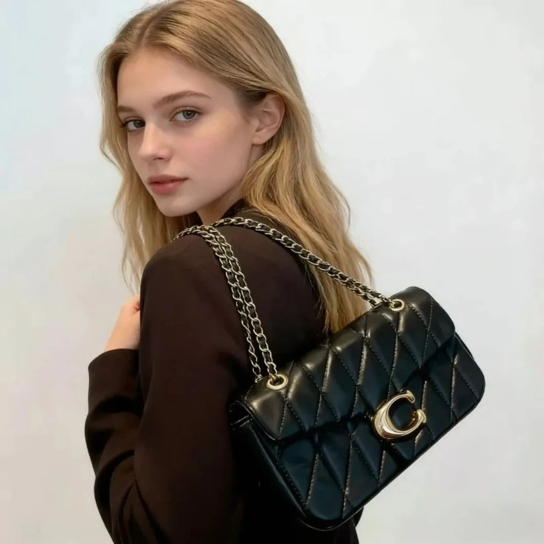 2026 new European retro classic fashionable versatile chain flap crossbody bag, suitable for women to match