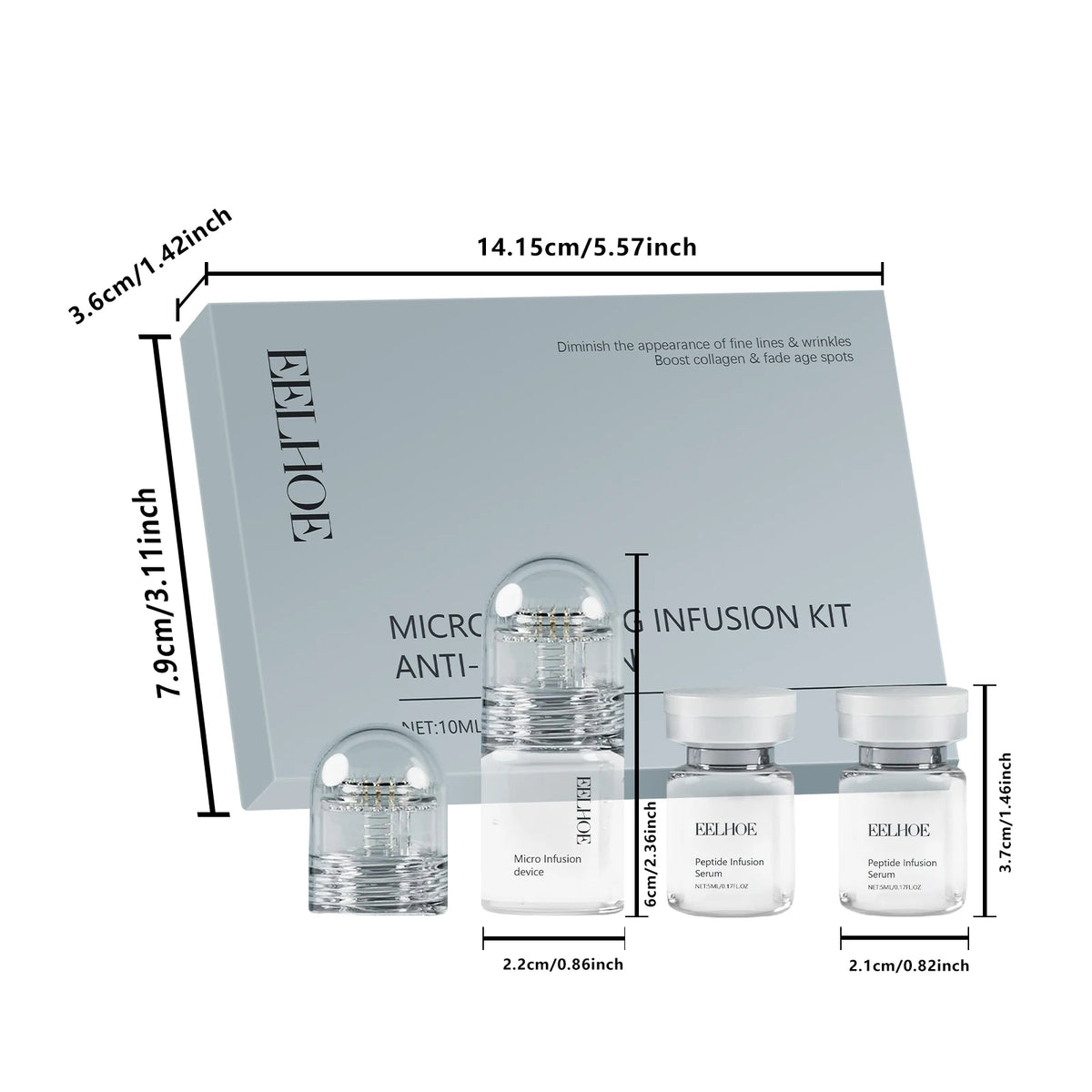 Hyaluronic Acid Facial Kit Hydrating Serum Roller Delicate Firming Facial Skin Smoothing Nourishing Skin Daily Care Essence Set