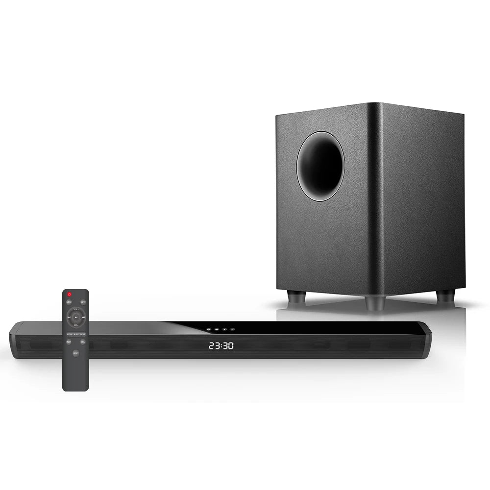 150W Blue Tooth Soundbar With Wireless Subwoofer Soundbar Bt Speaker for TV Bass Adjustable Surround Sound for Home
