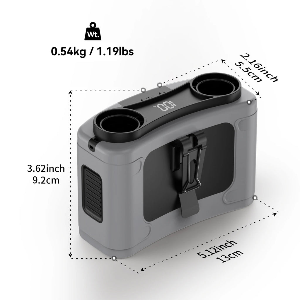 Socool 20000mAh Portable Waist Fan Dual Air Outlet 10 Gear Speeds Outdoor Personal Hanging Neck & Belt Clip Fan with Power Bank