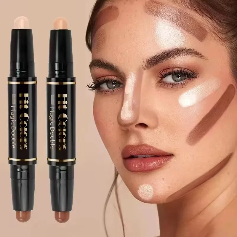 Double Head Highlight Pen Face Make Up Liquid Waterproof Contouring Foundation Contour Makeup Concealer Stick Pencil Cosmetics