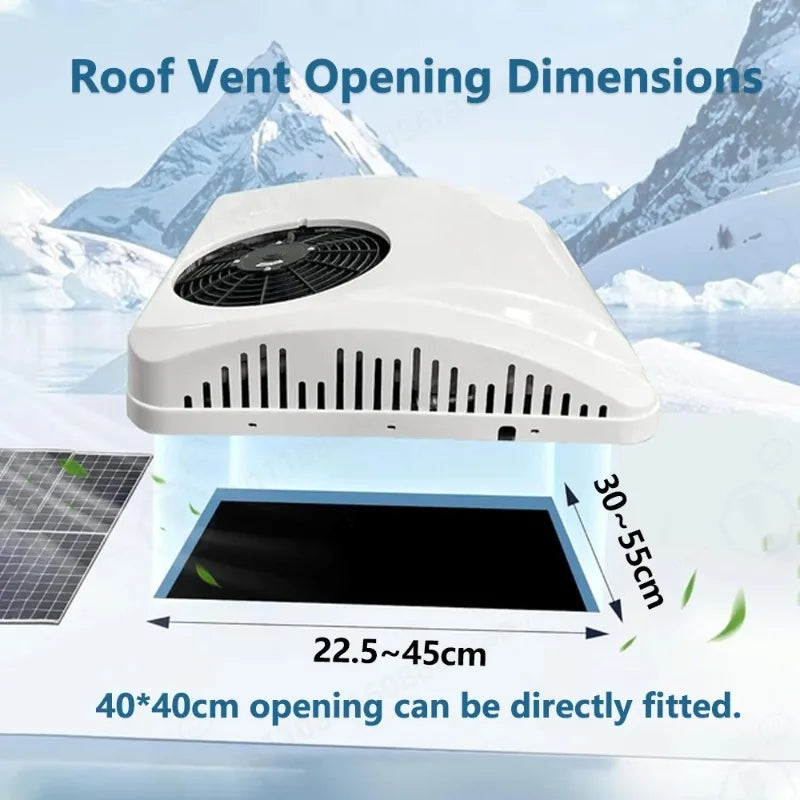 12V Heating and Cooling Automotive Air Conditioning Portable RV Rooftop Air Conditioner Electric Parking Unit for Car Truck Van