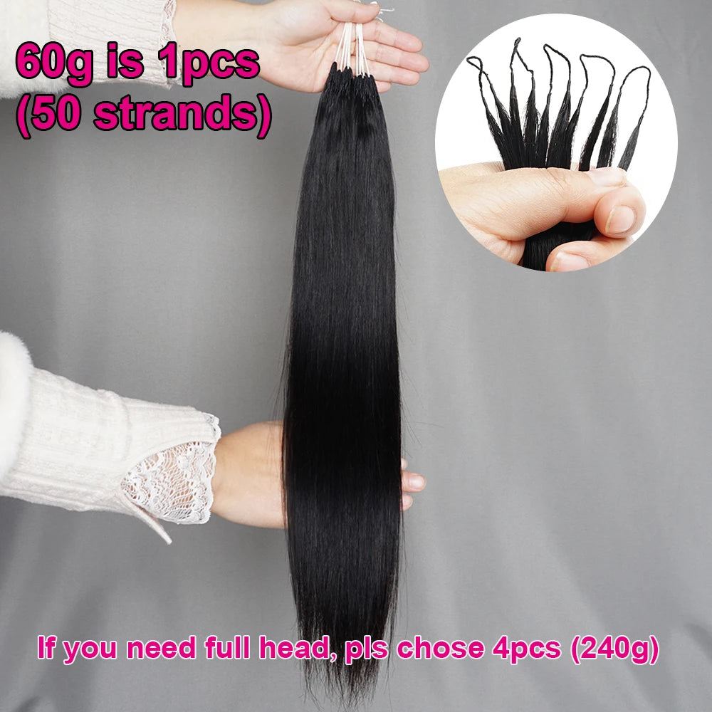 Feather Crochet Human Hair Extensions 16-26Inch Burmese Straight Hair Pre-Looped Invisible Pre-Separated Crochet Bulk Human Hair