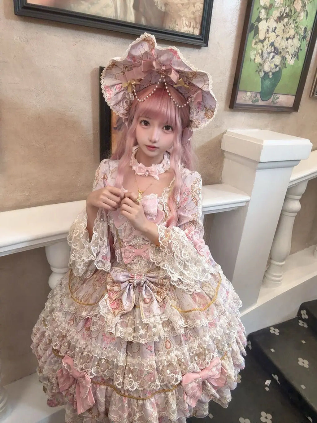 Original Design Lolita Sweet Long Sleeve OP Dress Women Autumn Super Fairy Cute Bow Birthday Party Girls Princess Dresses