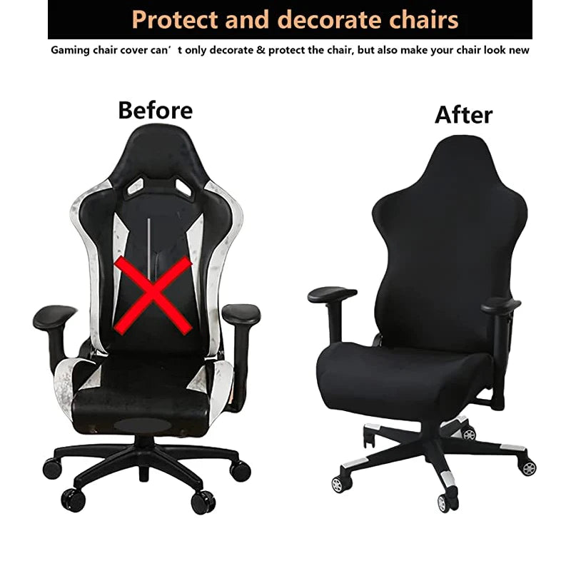 Simple Home Gaming Chair Cover Universal Computer Game Competitive Chair Seat Backrest Armrest Elastic Swivel Chair Covers Home