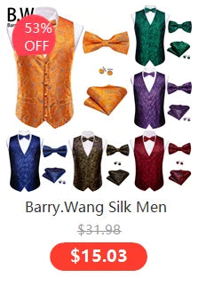 Barry.Wang Luxury Silk Mens Shirts Jacquard Floral Long Sleeve Formal Casual Breathable Male Blouses Wedding Business Prom Gift