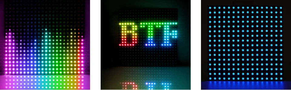 WS2812B RGB 16x16 8x32 Pixel Panel Screen 1-5 Pcs 256 Pixels WS2812B ECO Individually Addressable Digital Flexible Programmed 5V