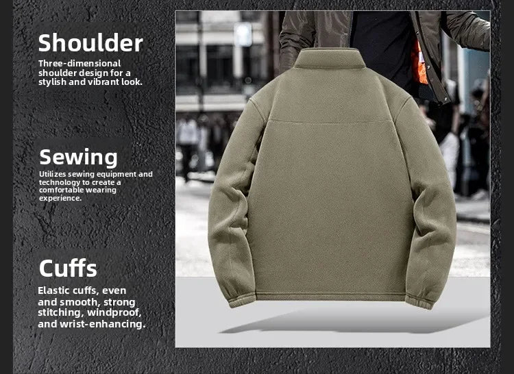 Winter Jacket Men's Fleece Jacket Winter Thickened Zip Up Coat Outdoor Thermal Warm Fleecewear For Sports Men's Winter Jacket