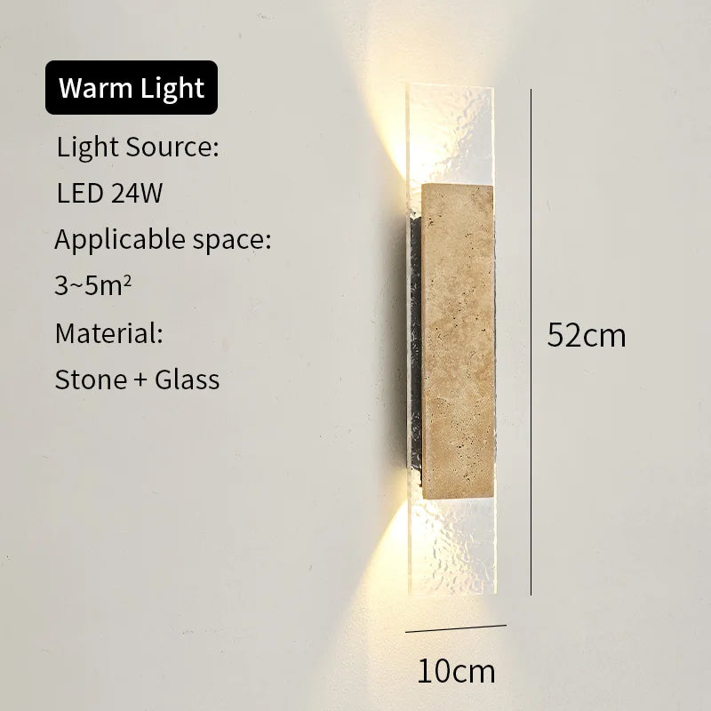Outdoor Waterproof Wall Lamps Strip Natural Stone Wall Lights 18W LED Porch Wall Sconces Bedroom Exterior Lighting Fixtures