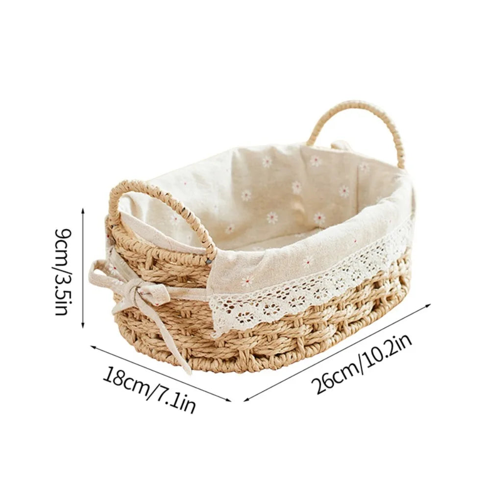 Imitation Rattan Rattan Storage Baskets Vegetable Fruit Multi-Purpose Hand-woven Baskets Toy Storage Home Decoration