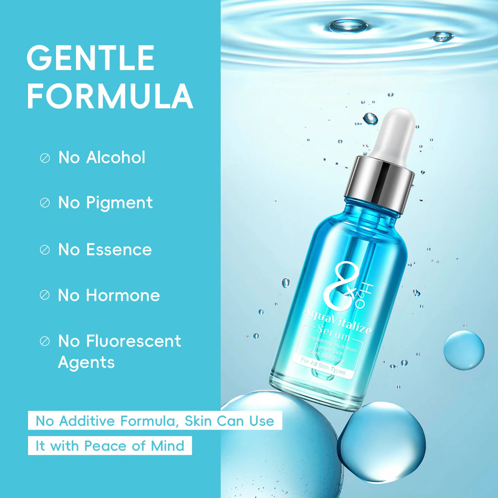 Quiyum 8X H2O AquaVitalize Serum 30ml Long‑Lasting Hydrating Even Skin Tone Refining Daily Facial Essence for All Skin Types