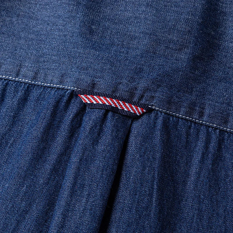 2025 Denim Pure Cotton  Long-Sleeve With Pocket Design Shirt Classic  Fashion Embroider Comfortable Clothes