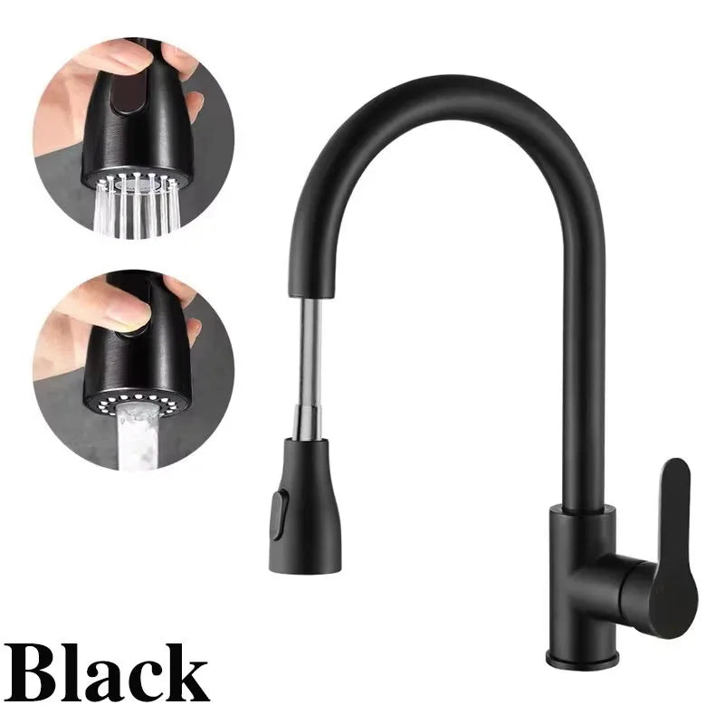2025New Modern Stainless Steel 360° Rotating Telescopic Faucet Stainles Steel Is More Durable Kitchen Sink Bathroom Basin Faucet