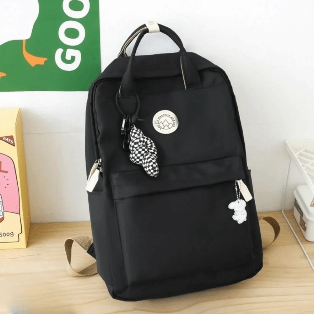 Lightweight Waterproof Women Backpack Large Capacity Solid Color Travel Backpack Nylon Ergonomic Laptop Book Bag For Teenagers