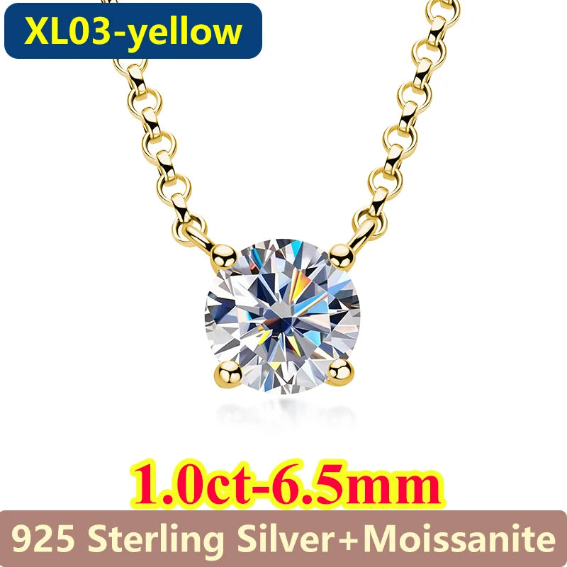 1CT / 2CT Emerald Heart Pear Princess Moissanite Diamond Pendants Necklaces For Women S925 Silver Fine Jewelry Women's Pendants