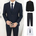 Men Slim Fit Business Casual Suit Set Long Sleeve Blazer Student Youth Formal Two Piece Outfit