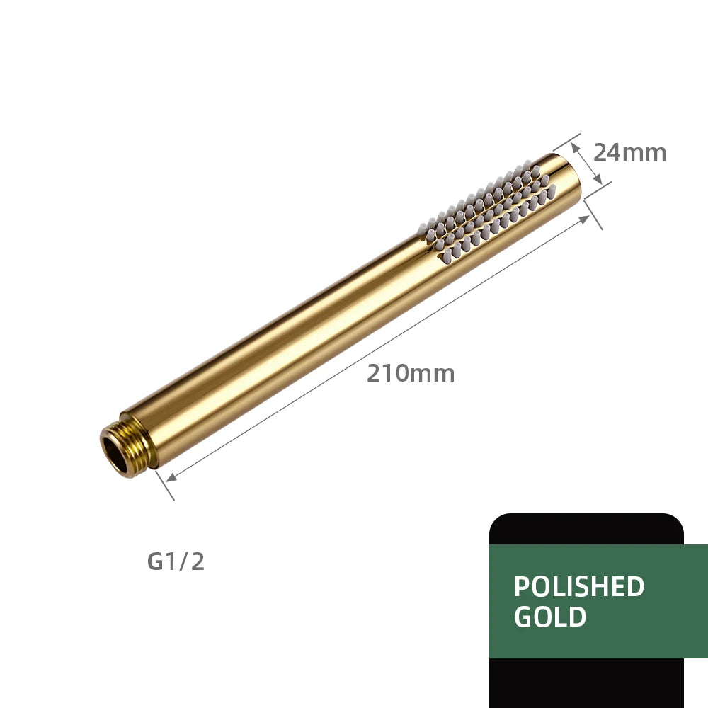 Black Handheld Bathroom Faucet High-pressure Water-Saving Shower Head Hardware Accessories Round Solid Brass Hand-Hold Shower