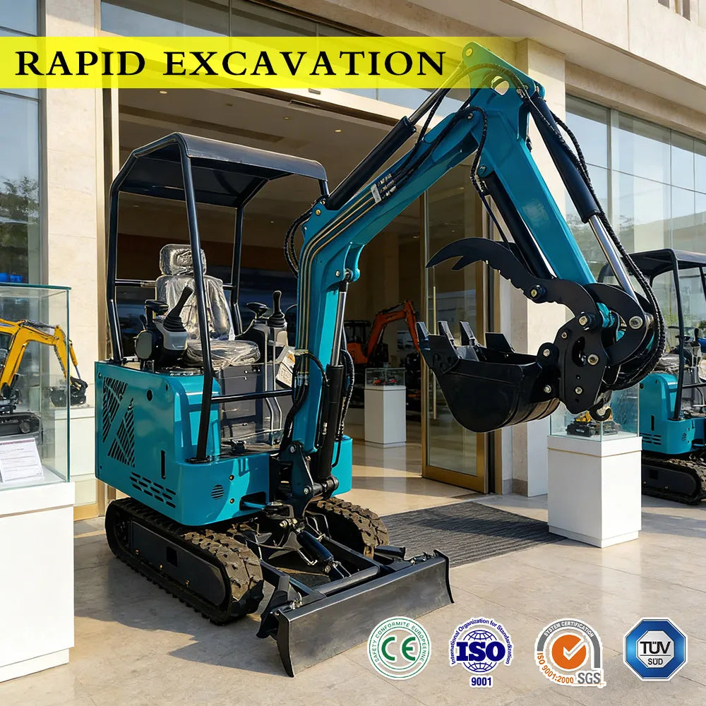 Farm Construction Mini Excavator 1.8Ton 2Ton Multifunctional Compact Digger CE Approved Heavy Duty Hydraulic Small Bagger CE/EPA