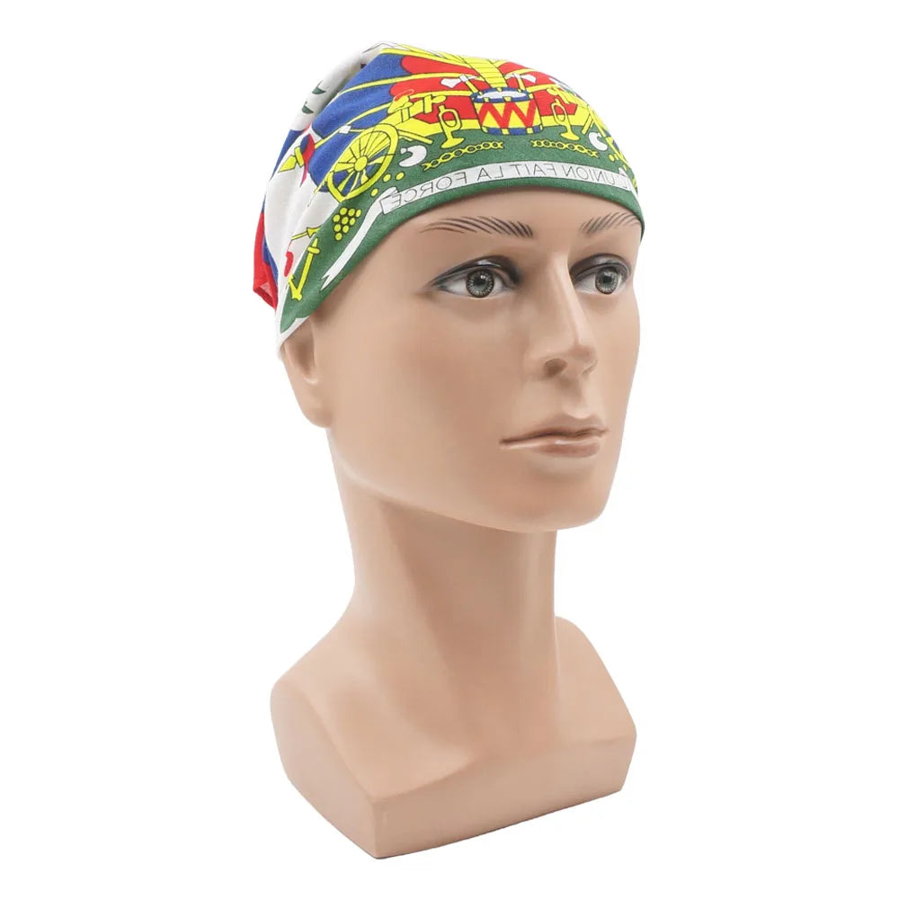 Caribbean National Flag Design Bandana 100% Cotton Running Headband Haiti/Jamaica/Guyana/Dominican Flag Scarf Hip Hop Head-wrap