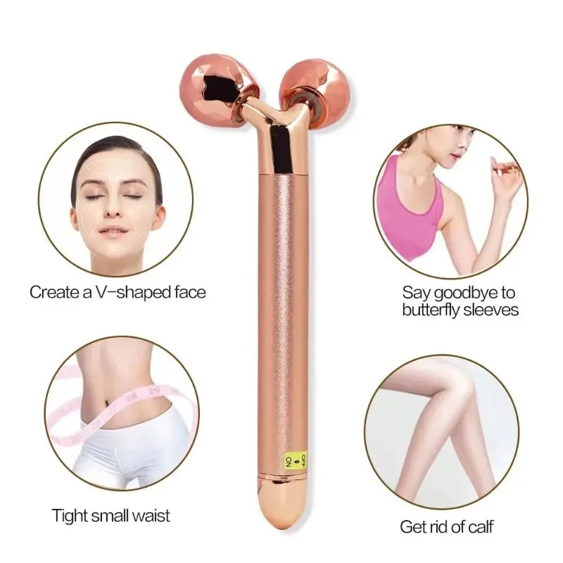 Electric Roller Beauty Bar Vibrating Facial Roller Massager Face Lifting Anti-Wrinkle Skin Care Roller/ Face Slimming Tool