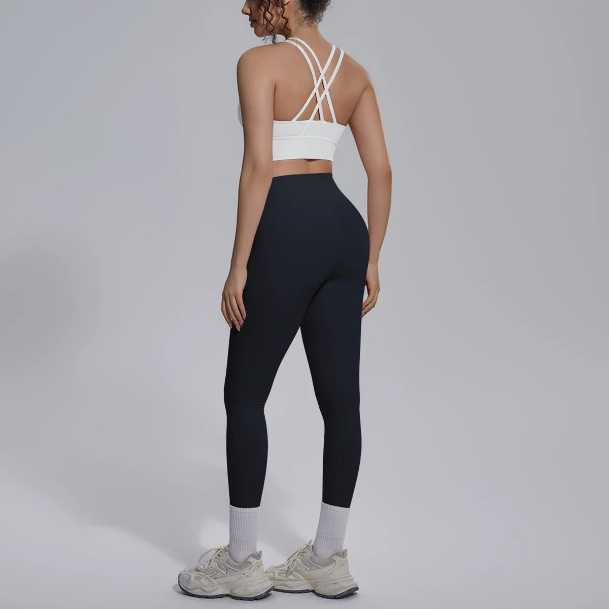 2PCS Yoga Set Summer Gym Sports Running Yoga Clothing Solid Color Cross Bra Workout Top High Waisted Quick Drying Fitness Pants