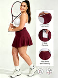 Plus Skort Womens Tennis Skirt Pleated Athletic Skirts with Pockets Shorts High Waisted Golf Skort for Workout Pickleball