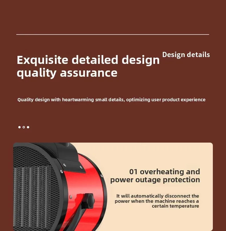 2000W Portable Space Heater with Fan Adjustable Thermostat 2 Heat Settings Fan Mode Overheat Tip-Over Protection for Home Office