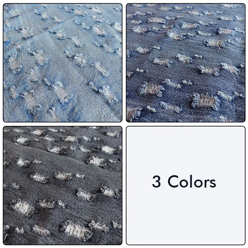 High-quality Vintage cotton ripped denim For Jeans, jackets, skirts, bags, upholstery, crafting, designer fabrics