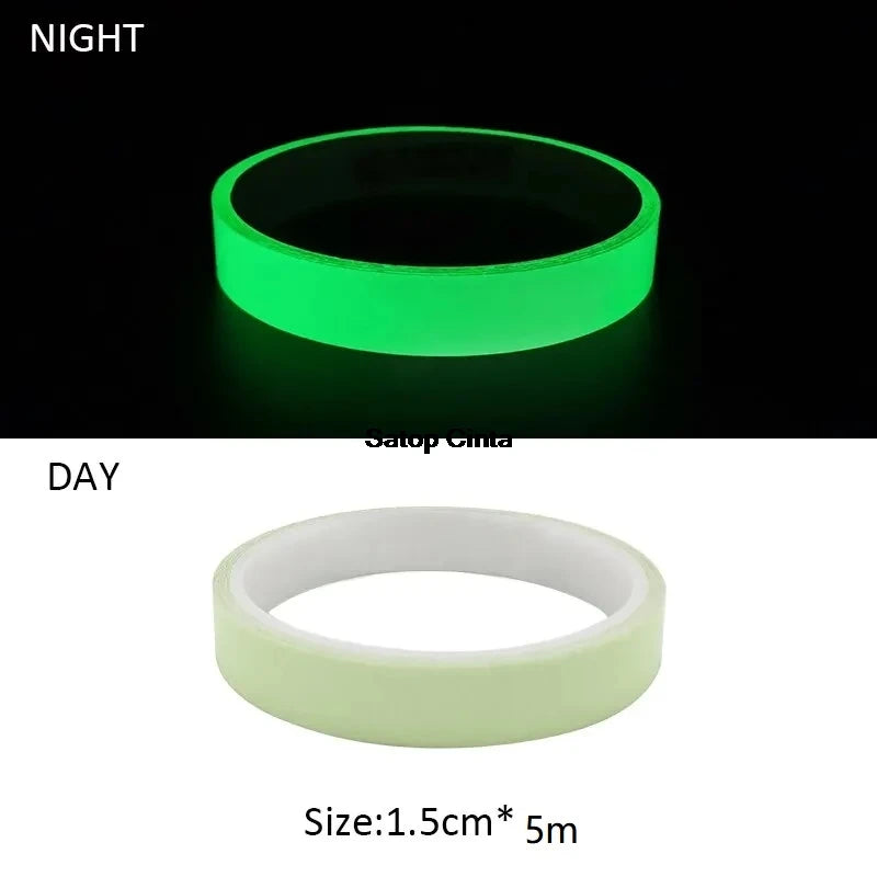 5M Green Luminous Safety Warning Strip Glow In The Dark Tape Self-Adhesive Stickers For Stage Stair Steps Home Marking Exit Sign
