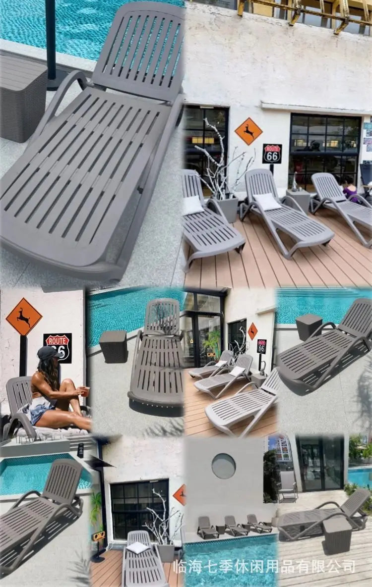 Outdoor pool loungers Hot spring Hammam bathroom Plastic leisure bed Internet celebrity bed Beach amusement park hotel bed