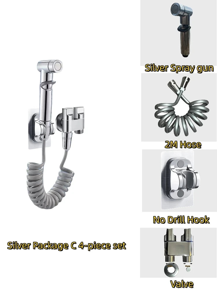 Bathroom Set, High-pressure handheld sprinkler, bathroom cleaning, bathroom accessories, sanitary shower