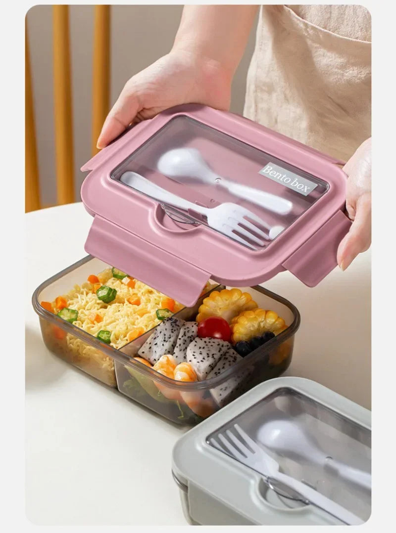 Food-grade Lunch Boxes Home Children's Compartments Bento Box Can Be Heated Microwave Oven Student Rectangle Plastic Lunch Boxes