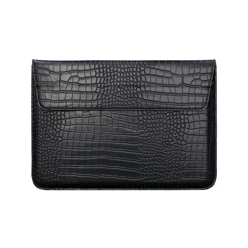 Crocodile Leather Flip Laptop Sleeve For Macbook Neo 13 2026 14 15 16 11 12 Inch HP Lenovo Notebook Pouch Unisex Envelope Sleeve