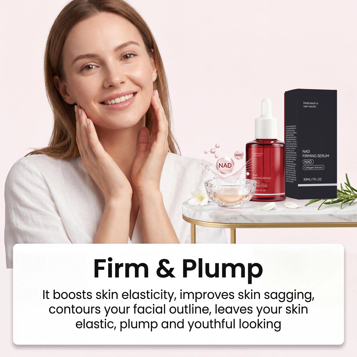 NAD+ Firming Serum Collagen Peptide Serum Improve Wrinkle & Fine Lines Enhance Skin Elasticity Whitening Serum For All Skin Type