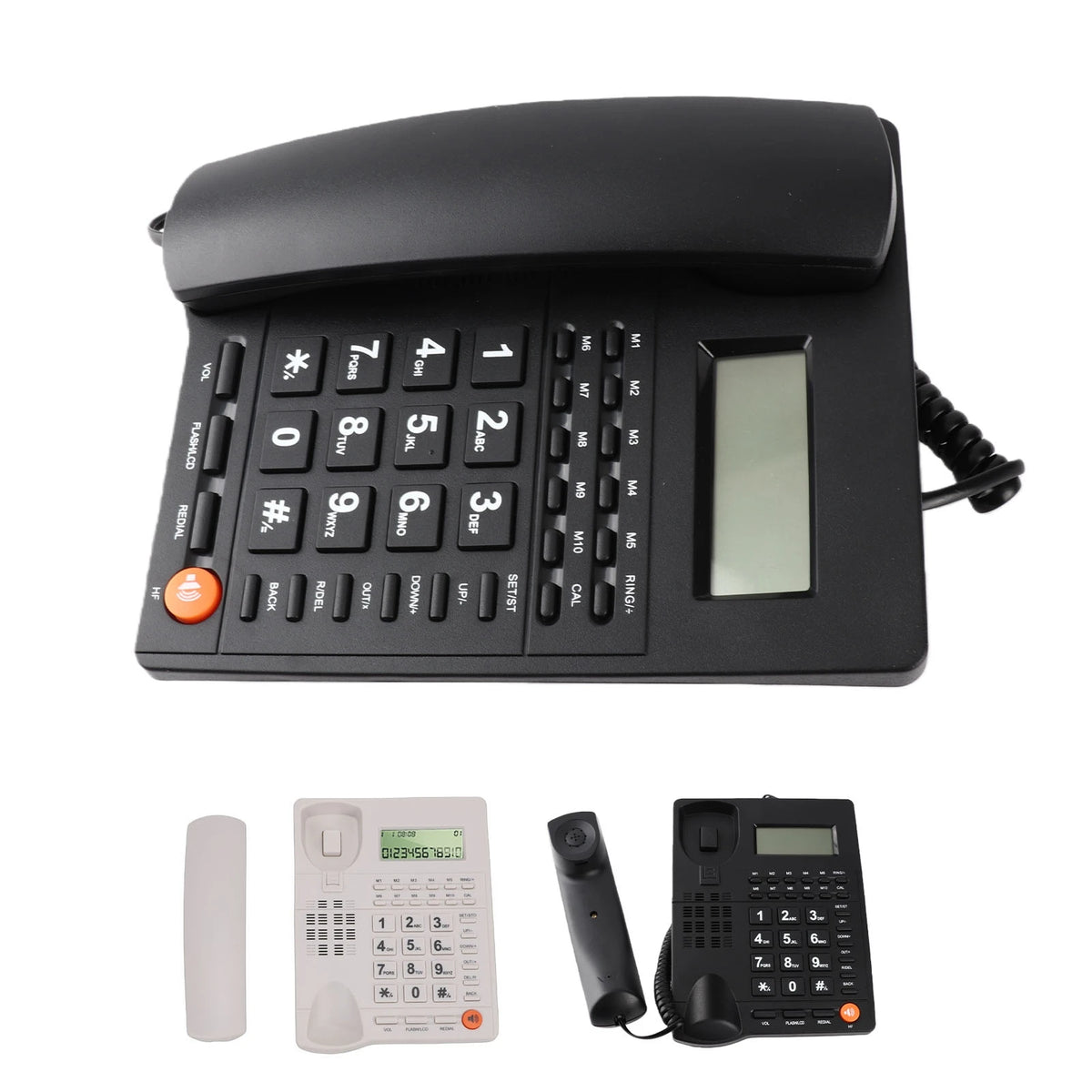 Corded Desk Telephone Corded Landline Phone Caller ID Hotel Home Phone Large Key Telephone with Speaker Clear Display Home Phone