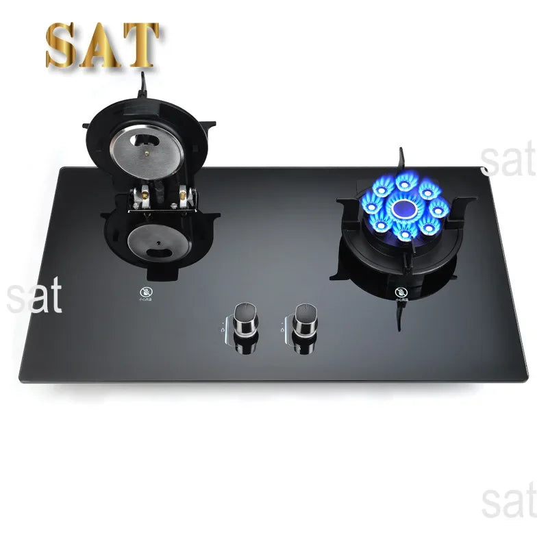 Household kitchen full air intake strong fire natural gas stove dual stove household energy-saving and gas saving gas stove