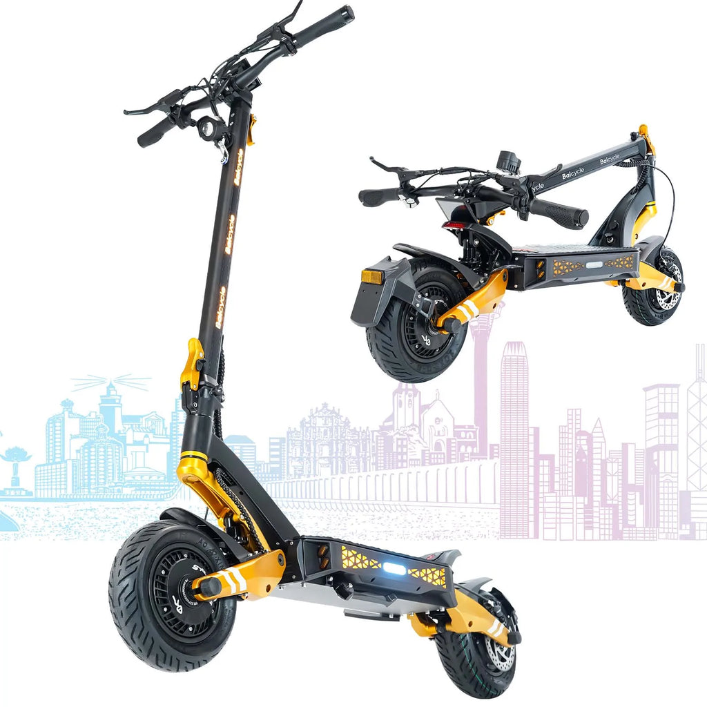 Foldable Electric Scooter for Adults, Motor 3000W*2, 50V 23Ah Battery, Long Range 50-70 Miles, 10" Off-Road Tires, High Power Commuter Scooter