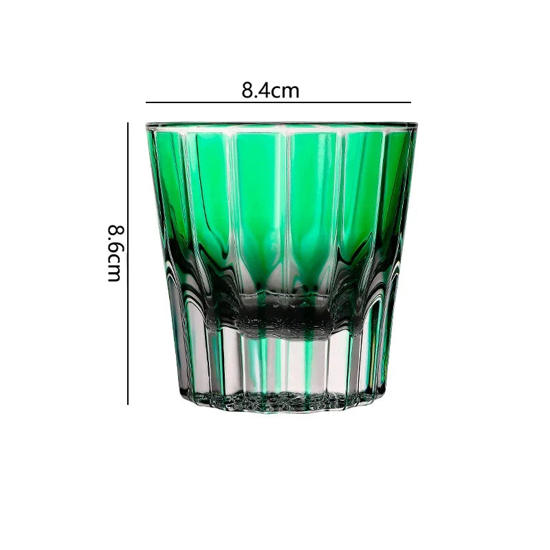 6.9oz 200ml Creative Vertical Stripes Whiskey Cocktail Glass Household Wine Glass Drinkware Ins Style Colorful Crystal Glass Cup