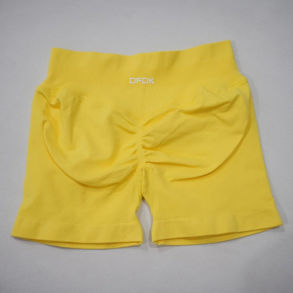 DFDK 2026 New Women Scrunch Butt Yoga Shorts High Waist Hip Lifting Push Up Squat Proof Sports Shorts Gym Workout Running Fitnes