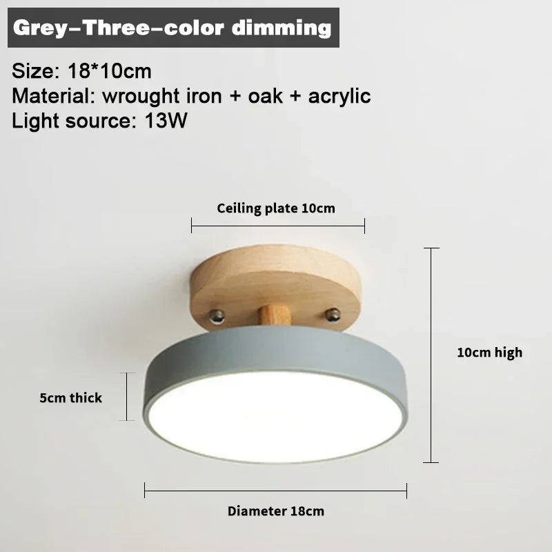 Nordic Entrance Hallway Ceiling Lamps Balcony Wood Round Cloakroom Dining Room Study Bedroom Light Bathroom Industrial Lighting