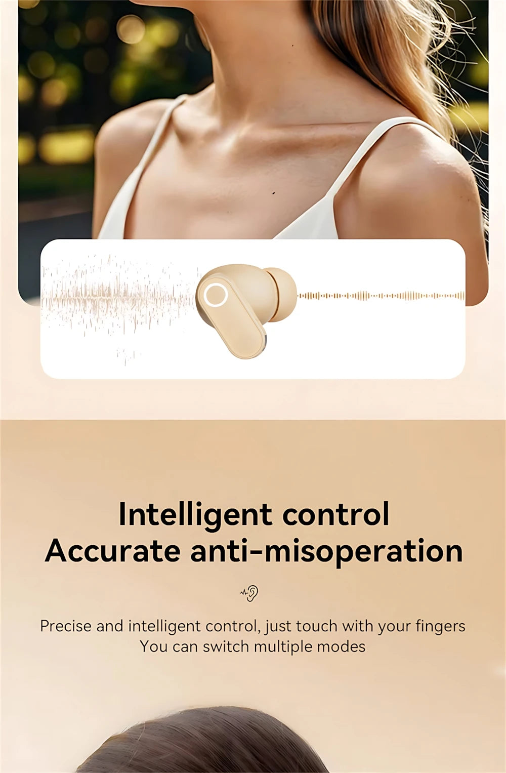 Bluetooth 5.4 Headphones True Wireless In-ear Long Noise Reduction TWS Sports High Sound Quality Digital Display Screen Earplugs